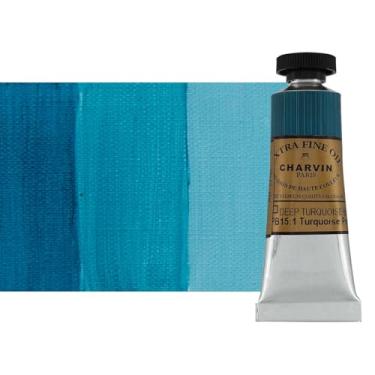 Imagem de Charvin Extra Fine Professional Turquoise Deep Blue Artist Oil Paint 20 ml - Triple-Milled for Smoothness, Rich Texture, Poppy Oil-Based, Light-Fast, Handmade Oil Color Paints for Professionals