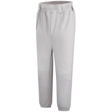 Imagem de VOGRYE 2T/3 ToT/4T/5T-8 anos jovens meninos calças de beisebol meninas softball calças de beisebol crianças com debrum lateral/trança (cinza, 6 T)