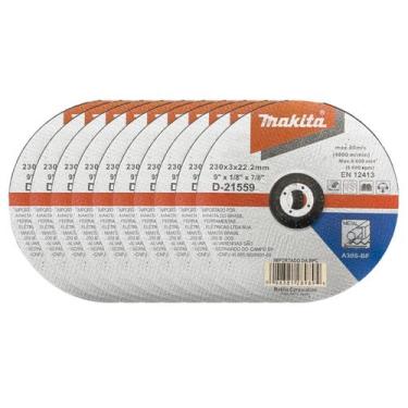 Imagem de Disco de Corte 230x3.2x22mm para Metais Makita D-21559 - 10 Unidades