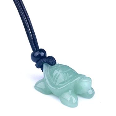 Imagem de Magic Human Colar de tartaruga - presentes de tartaruga marinha para mulheres e - cristais e pedras de cura - amuletos da sorte - colar de pedras preciosas naturais - pingentes pequenos de boa sorte