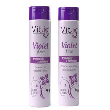 Imagem de Shampoo 300ml e Condicionador 300ml Violet Vitiss Elimina Tons Amarelados Cabelos Loiros e Grisalhos