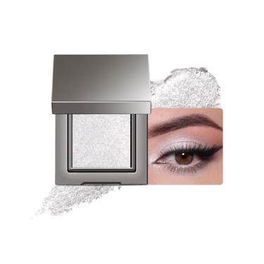 Imagem de KXmzeG Paleta de sombra única neutra fosca, maquiagem de paleta de sombra fosca com glitter branco, sombra de olhos à prova d'água de longa duração, para todos os tipos de pele, leve misturável (01