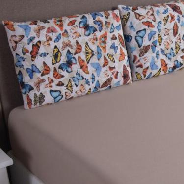 Imagem de 4 Fronhas Estampada Malha 100% Algodão 70x50 Macia C/zíper - Bella Lay