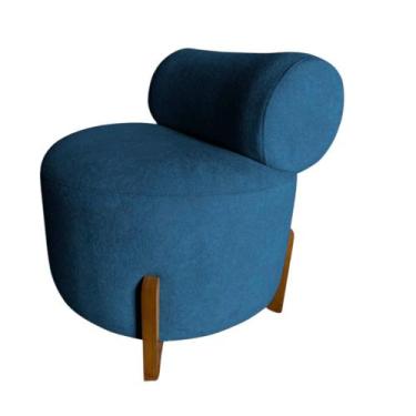 Imagem de Poltrona Decorativa Mônaco Bouclé Azul Marinho - Mansão Decor