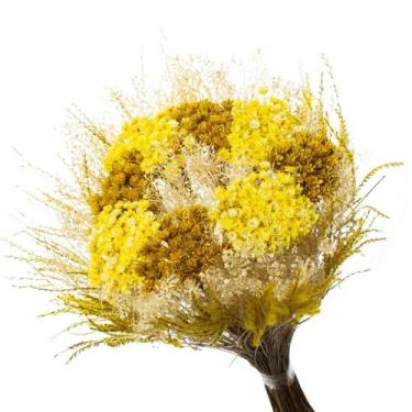 Imagem de Buque Flor Seca Desidratada sementinha Amarelo Decoração - Pense Flore