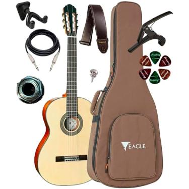 Imagem de Violão Canhoto Eagle Dh69 Eletroacústico Com Bag + Suporte Ibox SPF e Acessórios (NT)