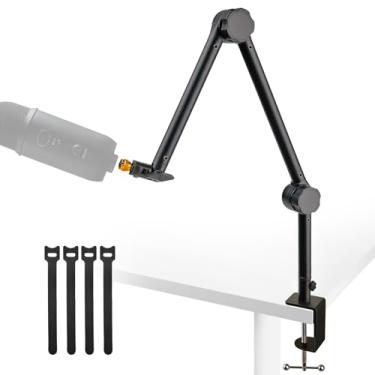 Imagem de Rigych Suporte De Braço Microfone, Suspensão Universal Com Braçadeira Mesa, Adaptador Parafuso 5/8 Para 3/8, Abraçadeiras Cabo, Compatível Hyperx Quadcast, Microfone Blue Yeti E Shout Etc.