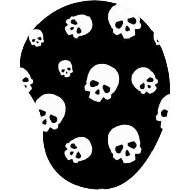 Imagem de Mouse Pad Ergonômico Gota Caveiras Preto e Branco 3