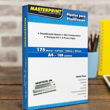 Imagem de Plástico para Plastificação A4 Masterprint 175 Micras 0,07mm 220x307mm