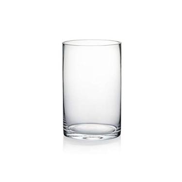 Imagem de Vaso cilíndrico WGV, diâmetro 12,7 cm, altura 20,3 cm, recipiente floral de vidro transparente, suporte de vela flutuante para festa de casamento, evento, decoração de casa, escritório, 1 peça