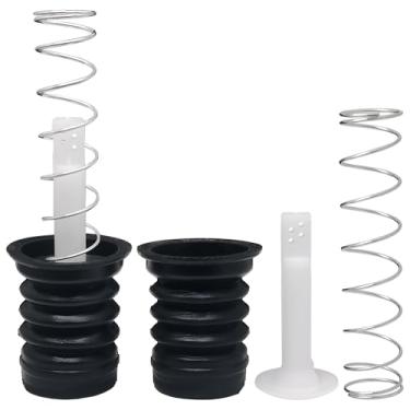 Imagem de 2 conjuntos de válvula de drenagem para máquina de lavar, dreno de borracha com mola para lavadora de banheira dupla, acessórios para máquina de lavar roupa 2 em 1 combo (tipo D)