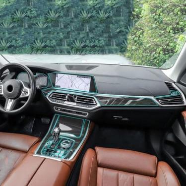 Imagem de CHLSHZXD Painel de engrenagem interior do carro painel de engrenagem tela de navegação TPU película protetora, para BMW X5 G05 2019 2020