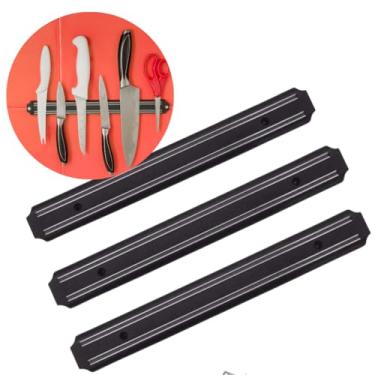 Imagem de Barra Magnética para Facas, Suporte de Parede em Metal Preto, 50 cm, Organizador de Cozinha para Facas e Tesouras