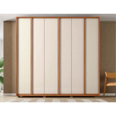 Imagem de Guarda Roupa Topázio 6 Portas 4 Gavetas Caemmun Freijo-off White - CAE