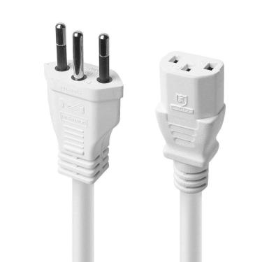 Imagem de Cabo De Forca Tripolar Para Fonte Branco 3x0,75 Mm 250v - 2 Mts (10 Un)