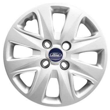 Imagem de Jogo 4 Calotas Aro 14 Ford Ka 2015 16 17 18 Prata Emblema