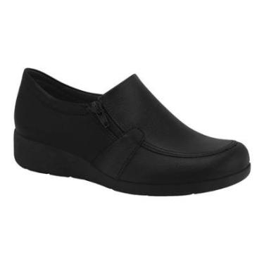 Imagem de Tênis Comfortflex 2393402 Slip On Couro Sem Cadarço Ziper Conforto Feminino-Feminino