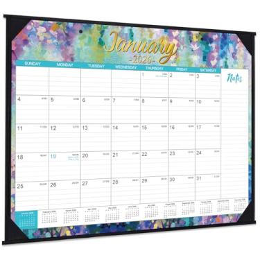 Imagem de Calendário de mesa 2024-2025 – Calendário de mesa grande 2024-2025, 56 x 43 cm, julho de 2024 - dezembro de 2025, planejamento de 18 meses, blocos pautados grandes, design removível, 2 protetores de