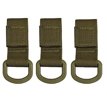 Imagem de (DW-Green) - Jadedragon Multiuso Tatico 360 Rotacao D-ring Clips /Locking Carabiner/Hydration Tube Clips/Elastic String Strap Management Tool for MOLLE Webbing Attachment Backpacks