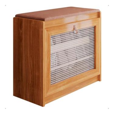 Imagem de Sapateira Banco Com Prateleira Interna E Porta Basculante - Organizador Com Assento Para Hall De Entrada E Quarto - Design Compacto E Funcional(Nature)