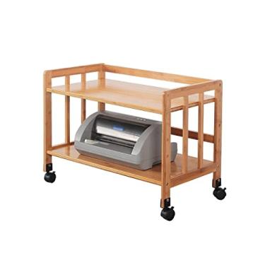 Imagem de URGDWEKJY Suporte de impressora, suporte de impressora, prateleira de arquivos, prateleira de livros com rolos, prateleira dupla, escritório, casa, cozinha, carrinhos e suportes de impressora (A-55 cm