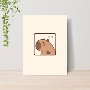 Imagem de Quadro Capivaras Fofas A4  Placa MDF 009 - Lomi Art
