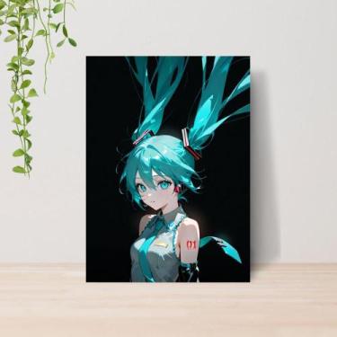 Imagem de Quadro Hatsune Miku Vocaloid A4  Placa MDF 010 - Lomi Art