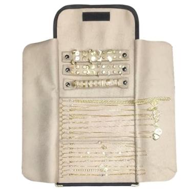 Imagem de Estojo Porta Joias MostruáRio MéDio, Organizador De Semijoias Com DivisóRias Internas, Presente Para Mulheres, Case Para Brincos, AnéIs, Colares E Pulseiras(Nude Grande)