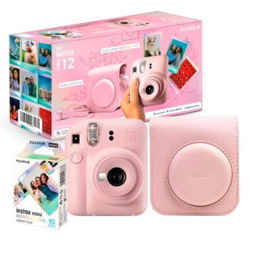 Imagem de Kit Câmera Instantânea Fujifilm Instax Mini 12 Rosa + 10 Filmes Mermai