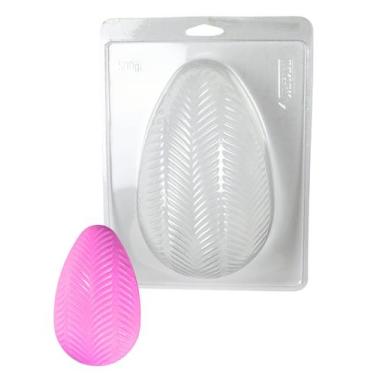 Imagem de Forma 3 Partes Silicone Ovo Páscoa 500g Texturizado Pluma - Britani Em