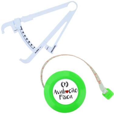 Imagem de Kit Avaliacao Fisica Medir Gordura Corporal Fita Metrica Imc Adipometr