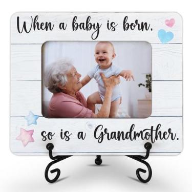 Imagem de Marco de Fotos Hangwoous 11x11 cm Anuncio de Bebé para Abuela