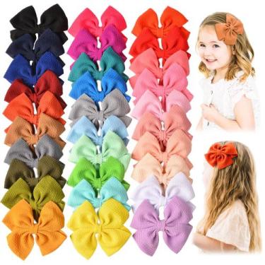 Imagem de Hair Bows Prohouse, 30 unidades de clipes de waffle para bebês e menin