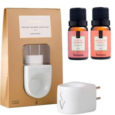 Imagem de Difusor Aromatizador Elétrico Porcelana Via Aroma com Essencia Maçã co
