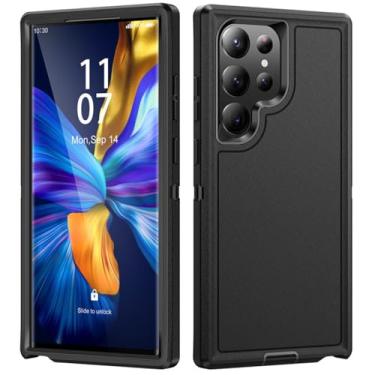 Imagem de Capa de camada dupla com armadura de grau para Samsung Galaxy S23 Ultra S22 Plus A14 A54 A53 5G Capa protetora resistente, T1, para Samsung S23Ultra