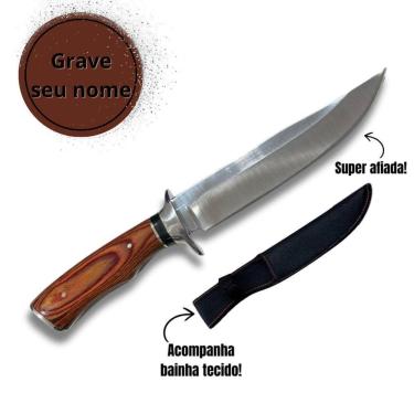 Imagem de Faca Personalizada Para Pesca Caça E Churrasco Com Bainha