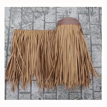 Imagem de Palha falsa à prova de fogo artificial de palmeira simulação de palha rolo de palha 100 x 50 cm/99.8 cm x 49.8 cm folhas de palmeira sintético telhado de palha telhado de palha (amarelo b, 0,5 x 20 m