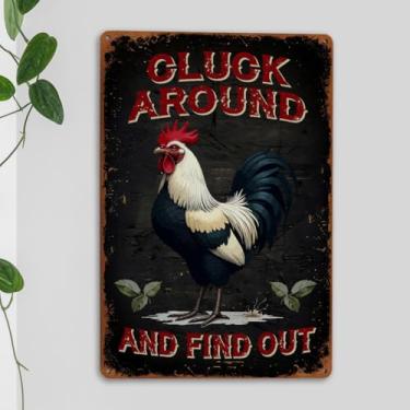 Imagem de Placas de metal vintage de galinha, presentes de galinha, placas de galinha para quintal, quintal, decoração de galinheiro, placas de fazenda para decoração de casa, cozinha, decoração ao ar livre