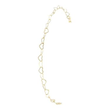 Imagem de Pulseira Feminina Elos De Coração 18 Cm 3 Mm Ouro 18k 750