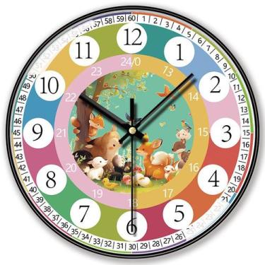 Imagem de Relógio de parede Creative Kids 12 Relógio educacional com animal - yi