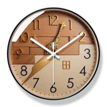 Imagem de Relógio de parede Creative Deer Silent Non-Ticking Quartz 30cm - yiwei