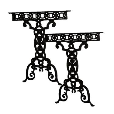 Imagem de Par Pé de Mesa Base Vila Rica em Ferro Fundido 74x67cm