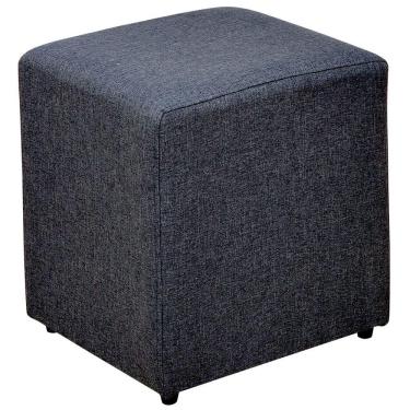 Imagem de Puff Quadrado Decorativo L02 Sala de Estar Linho Chumbo - Lyam Decor