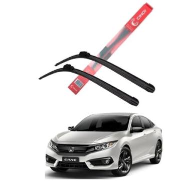 Imagem de Jogo Palheta Limpador De Parabrisa Civic 2017 2018 2019 2020 2021 2022 Encaixe específico