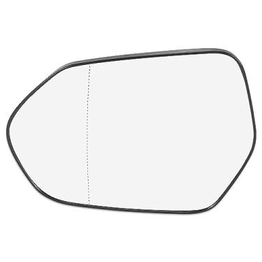 Imagem de X AUTOHAUX Espelho retrovisor do lado esquerdo aquecido vidro duplo curvado com placa de suporte 87961-47380 para Toyota Camry 2018-2020