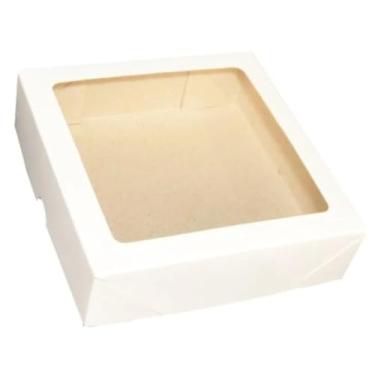 Imagem de caixa de presenteKit 10 Caixas para Presente Branca 20 x 20 x 6 Tampa e Fundo com visor acetato(branca)