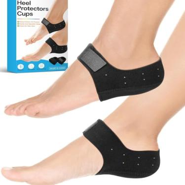 Imagem de Protetores de calcanhar – bojos de calcanhar para mulheres e homens, alívio da dor – inserções no calcanhar para tendinite de Aquiles, almofada de suporte para calcanhar rachado e seco (largura 9,5-13