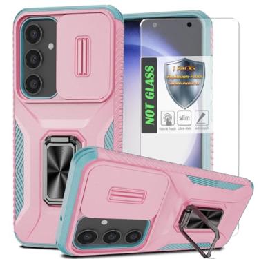 Imagem de Capa para Galaxy S23 Fe com capa de lente deslizante para câmera, protetor de tela HD, suporte giratório de 360°, capa protetora à prova de choque de grau militar AYMECL para Samsung Galaxy S23 Fe