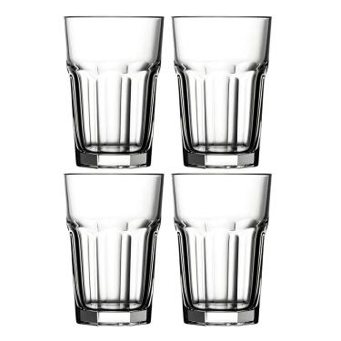 Imagem de Jogo De Copos Altos Água Suco 415Ml Kit 4 Peças Vidro Luxo