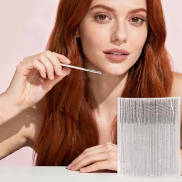 Imagem de Mini bastão de rímel descartável, 50 peças, micro pincel de cílios, aplicadores de pincel de maquiagem para sobrancelhas